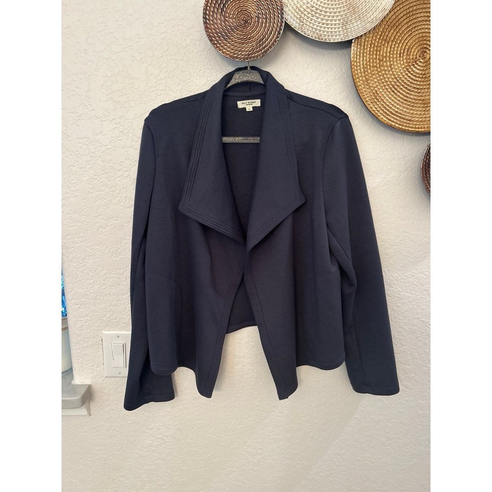 Max Studio gray drape front blazer jacket‎ size Large